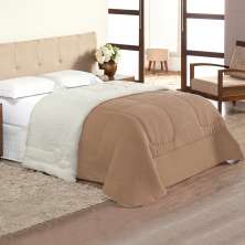 Cobertor Coberdrom Casal Queen Dupla Face Sherpa Bege