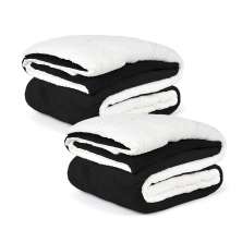 Kit 2 Edredom Coberdrom Preto Queen Size Pele de Carneiro Dupla Face