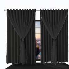 Cortina Blecaute Para Quarto E Sala Ana 6,80 X 2,70 Preto