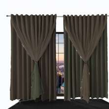 Cortina Blecaute Para Quarto E Sala Ana 8,40 X 2,30 Marrom