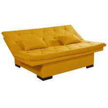 Sofá Cama Reclinável Com Baú Veludo Liso Multiuso