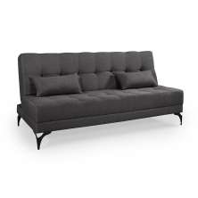Sofá Cama Solteiro Nevada Reclinavel Revestimento Linho Pes Em Ferro
