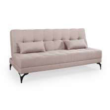 Sofá Cama Solteiro Nevada Reclinavel Revestimento Linho Pes Em Ferro