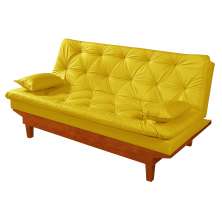Sofa Cama Caribe 3 Lugares Reclinavel Base Em Madeira Revestido Couro Sintetico