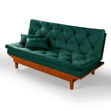 Sofa Cama Caribe 3 Lugares Reclinavel Base Em Madeira Revestido Suede