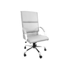 Cadeira Giratória Escritório Boss Presidente Branca Relax Base Cromada c/ Rodizio - 100% Nacional