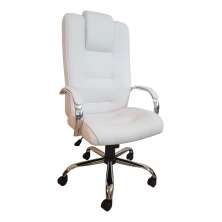 Cadeira Giratória Escritório Classic Presidente Branca Relax Base Cromada c/ Rodizio - 100% Nacional