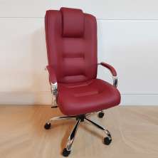 Cadeira Giratória Escritório Classic Presidente Vermelha Relax Base Cromada c/ Rodizio - 100% Nacional
