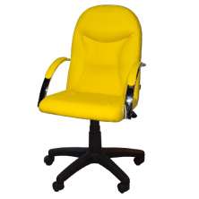 Cadeira Giratória Escritório Day Presidente Amarela Relax Base Preta c/ Rodizio - 100% Nacional