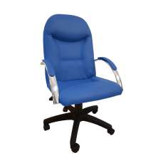 Cadeira Giratória Escritório Day Presidente Azul Relax Base Preta c/ Rodizio - 100% Nacional