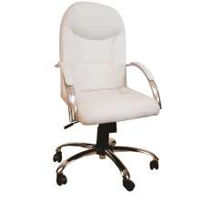 Cadeira Giratória Escritório Day Presidente Branca Relax Base Cromada c/ Rodizio - 100% Nacional