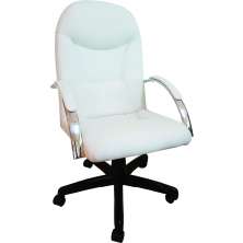 Cadeira Giratória Escritório Day Presidente Branca Relax Base Preta c/ Rodizio - 100% Nacional