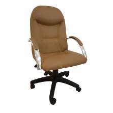 Cadeira Giratória Escritório Day Presidente Caramelo Relax Base Preta c/ Rodizio - 100% Nacional