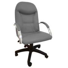 Cadeira Giratória Escritório Day Presidente Cinza Relax Base Preta c/ Rodizio - 100% Nacional