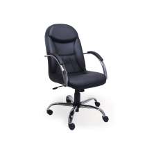 Cadeira Giratória Escritório Day Presidente Preta Relax Base Cromada c/ Rodizio - 100% Nacional