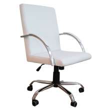 Cadeira Giratória Escritório Work Branca Relax Base Cromada c/ Rodizio - 100% Nacional
