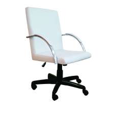 Cadeira Giratória Escritório Work Branca Relax Base Preta c/ Rodizio - 100% Nacional