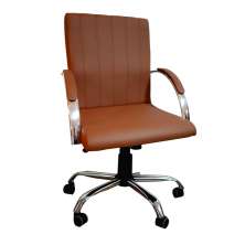 Cadeira Giratória Escritório Work Caramelo Relax Base Cromada c/ Rodizio - 100% Nacional