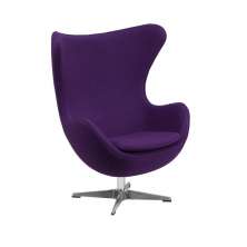 Poltrona Egg Arne Jacobsen Aluminio Relax Com Trava Berinjela
