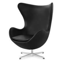 Poltrona Egg Arne Jacobsen Aluminio Relax Com Trava Preta - 100% Nacional