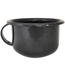 Caneca Esmaltada com Alça Preta Xícara em Ágata para Café 200ml Esmaltados Silva
