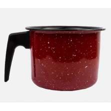 Caneca Leiteira Esmaltada no 16 vermelha atóxico 2,0 L cabo Baquelite  ESMALTADOS SILVA 2193 