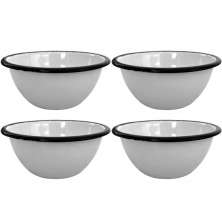 Conjunto 4 Tigelas Esmaltadas Ágata 500ml Bowls para Servir