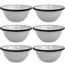 Jogo 6 Tigelas Esmaltadas Ágata 500ml Bowls para Servir Esma