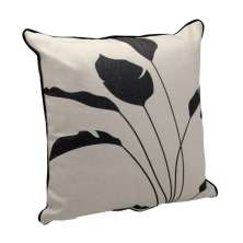 Almofada Folhas II Off White e Preta