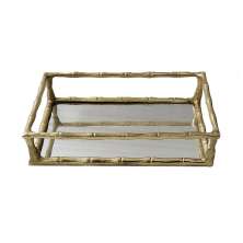 Bandeja Decorativa Espressione Espelhada Dourada 36x22 cm