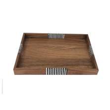 Bandeja Decorativa Espressione Marrom 40x30 cm
