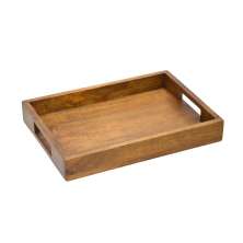 Bandeja Decorativa Espressione Retangular Marrom 36x25 cm