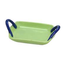 Bandeja Decorativa Espressione Verde e Azul 21x15 cm