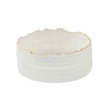Cachepot Decorativo Espressione Branco e Dourado