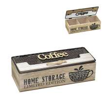 Caixa Decorativa Coffee Madeira e Preta 24x10 cm