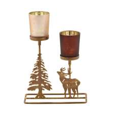 Candelabro Natal para 2 Velas Dourado