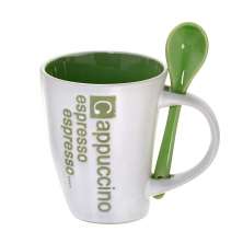 Caneca Capuccino Branca e Verde