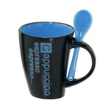 Caneca Capuccino Preta e Azul