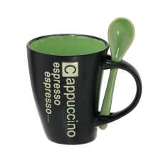 Caneca Capuccino Preta e Verde
