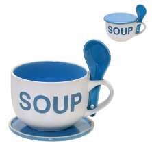 Caneca Soup Branca e Azul