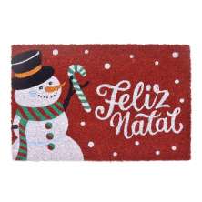 Capacho Boneco de Neve Feliz Natal Vermelho