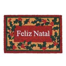 Capacho Feliz Natal I Marrom e Vermelho