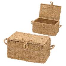 Cesta Decorativa em Ferro e Ratan Espressione V Marrom