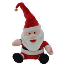 Boneco Papai Noel com Som e Movimento Mistletoe Vermelho e Branco 27 cm