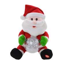 Boneco Papai Noel com Som e Movimento Mistletoe Vermelho e Branco 29 cm