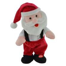 Boneco Papai Noel com Som e Movimento Mistletoe Vermelho e Branco 33 cm