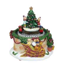 Árvore de Natal Musical Espressione Verde e Vermelha 12 cm