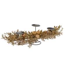 Candelabro Decorado 3 Velas Dourado