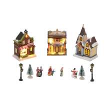 Enfeite Natalino Espressione 3 Vilas com Luz II Marrom 14 cm