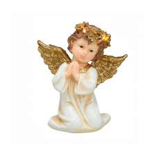 Enfeite Natalino Espressione Anjo com Luz Branco e Dourado 20 cm